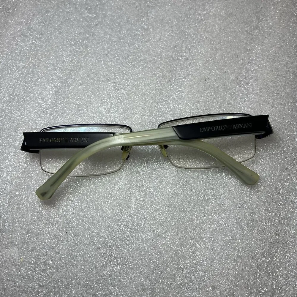 Emporio Armani EA1001 Eyeglass Frames Only Blue Rectangular Half Rim 54-17-135